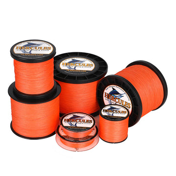 HERCULES 1000M 1094Yds Orange 10lb-420lb PE Braid Fishing Line 12 Strands HERCULES